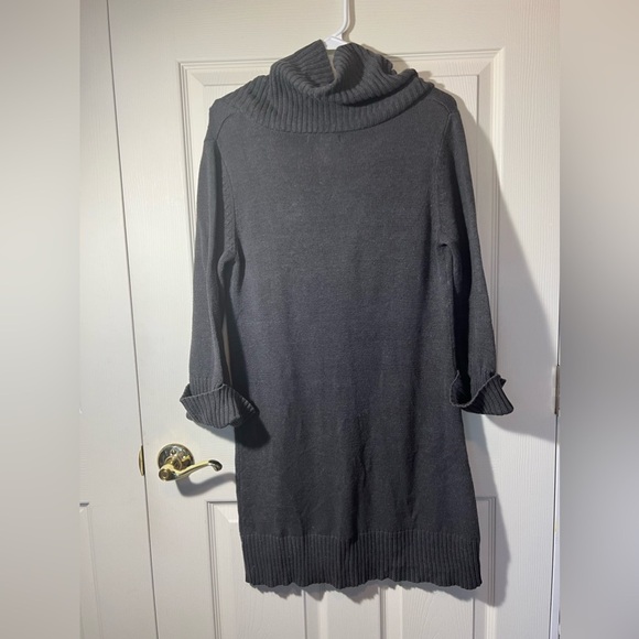 Style & Co Gray Grey Sweater Dress Buttons Accent Size M - Picture 4 of 9